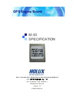 Предварительный просмотр 1 страницы Holux M-93 SPECIFICATION V1.0 Specification