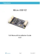 Preview for 1 page of Holybro Micro OSD V2 Full Manual & Installation Manual