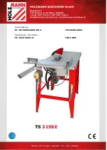 HOLZMANN MASCHINEN TS 315SE User Manual preview