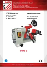 HOLZMANN MASCHINEN UWS3 User Manual preview