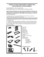 Preview for 2 page of Homak BK05500190 Owner'S And Operator'S Manual