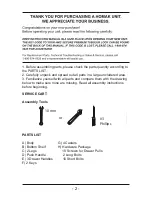 Предварительный просмотр 2 страницы Homak BK05500200 Owner'S And Operator'S Manual