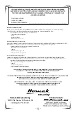 Preview for 12 page of Homak FIRST WATCH HS30120080 Owner'S Manual & Operating Instructions