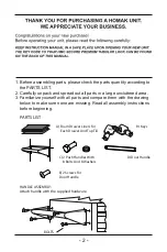 Предварительный просмотр 2 страницы Homak H2Pro Series Owner'S Manual & Operating Instructions