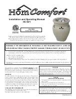 HomComfort HCGV1 Installation And Operating Manual preview