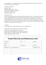 Preview for 5 page of Home Care Medical HCM9050 User Manual