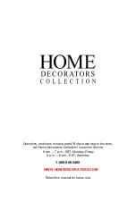 Предварительный просмотр 8 страницы Home Decorators Collection 1004 524 132 Use And Care Manual