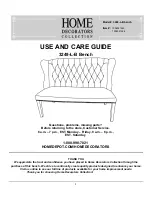 Предварительный просмотр 1 страницы Home Decorators Collection 3249-L-B Use And Care Manual