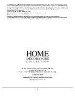 Preview for 16 page of Home Decorators Collection 51714 Use And Care Manual