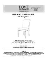 Предварительный просмотр 1 страницы Home Decorators Collection Hanford 319 Use And Care Manual