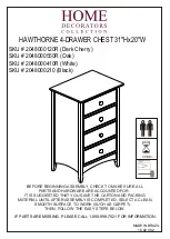 Home Decorators Collection HAWTHORNE 2048000120R Quick Start Manual предпросмотр