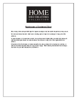 Preview for 8 page of Home Decorators Collection HAZELTON Use And Care Manual