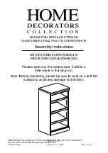 Предварительный просмотр 1 страницы Home Decorators Collection Manhattan WSHCSSU Assembly Instructions Manual