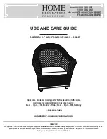 Home Decorators CAMDEN FRA60647VW-BARE Use And Care Manual предпросмотр