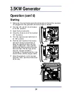 Предварительный просмотр 24 страницы home diesel power HDP-3500 Owner'S Manual