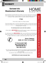 Preview for 16 page of Home electric SM4002W User Manual