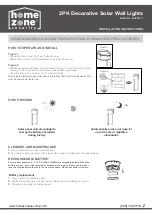 Предварительный просмотр 2 страницы Home Zone Security ELI0987V Installation Instructions