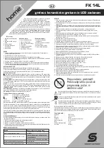 Предварительный просмотр 8 страницы Home FK 14L Instruction Manual