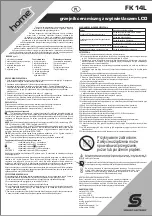 Предварительный просмотр 10 страницы Home FK 14L Instruction Manual