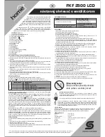 Предварительный просмотр 5 страницы Home FKF 2500 LCD Instruction Manual