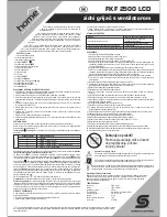 Preview for 11 page of Home FKF 2500 LCD Instruction Manual