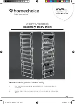 Предварительный просмотр 1 страницы homechoice Willow Shoe Rack Assembly Instruction