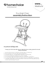 Preview for 2 page of homechoice Zoo High Chair Assembly Instruction