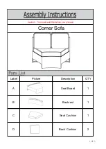 Предварительный просмотр 1 страницы HOMEDEPOT Corner Sofa Assembly Instructions