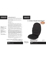 Preview for 1 page of HoMedics 5 Motor Back Massager BKP-100 Instruction Manual And Warranty