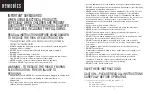 Preview for 2 page of HoMedics Back Revitalizer VC-151 Instruction Manual And  Warranty Information