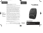 HoMedics BackMaster BK-150 Instruction Manual And  Warranty Information preview