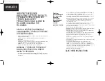 Preview for 2 page of HoMedics Body Revitalizer MM-650 Instruction Manual And  Warranty Information