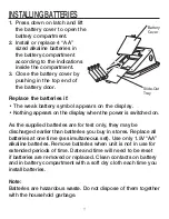 Предварительный просмотр 12 страницы HoMedics BPA-201 Instruction Manual