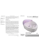 HoMedics BubbleBliss FB-20 Instruction Manual And Warranty preview