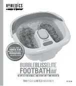 HoMedics BUBBLEBLISSELITE FB-380HJ Instruction Manual And  Warranty Information preview