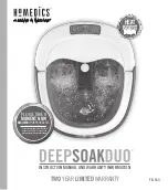 HoMedics DEEPSOAKDUO FB-650 Instruction Manual And  Warranty Information preview