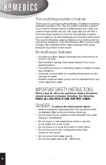 Preview for 3 page of HoMedics ENVIRA SCAPE BELIEF Instruction Manual And  Warranty Information