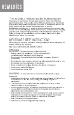 Preview for 3 page of HoMedics EnviraScape WRF-SOO Instruction Manual And  Warranty Information