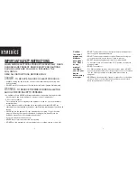 Preview for 2 page of HoMedics FMS-270H Instruction Manual And  Warranty Information