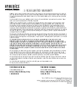 Предварительный просмотр 9 страницы HoMedics FMS-352HJ-BK Instruction Manual And  Warranty Information