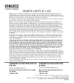 Preview for 18 page of HoMedics FMS-500HJ Instruction Manual And  Warranty Information