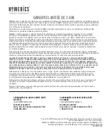 Preview for 16 page of HoMedics HHP-285HJ-2 Instruction Manual And  Warranty Information