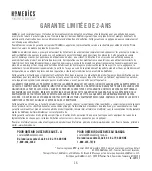 Preview for 16 page of HoMedics HHP-745 Instruction Manual And  Warranty Information