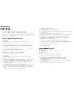 Preview for 2 page of HoMedics HUM-WM75 Instruction Manual And  Warranty Information