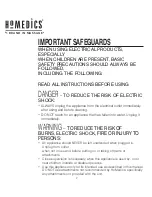 Preview for 2 page of HoMedics MCS-610H-CA Instruction Manual And  Warranty Information