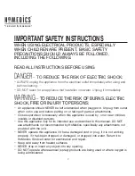 Preview for 2 page of HoMedics MCS-750H-CA Instruction Manual And  Warranty Information