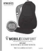 Предварительный просмотр 1 страницы HoMedics MOBILE COMFORT TA-TRW50H Instruction Manual And  Warranty Information