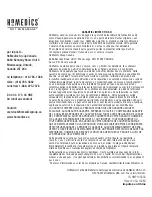 Preview for 28 page of HoMedics Rapid Relief HW-P105 Instruction Manual And  Warranty Information