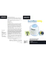 HoMedics SoundSpa Lullaby with Picture Projection SS-3000 Instruction Manual And Warranty preview