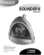 Предварительный просмотр 2 страницы HoMedics SOUNDSPA PREMIER Instruction Manual And  Warranty Information